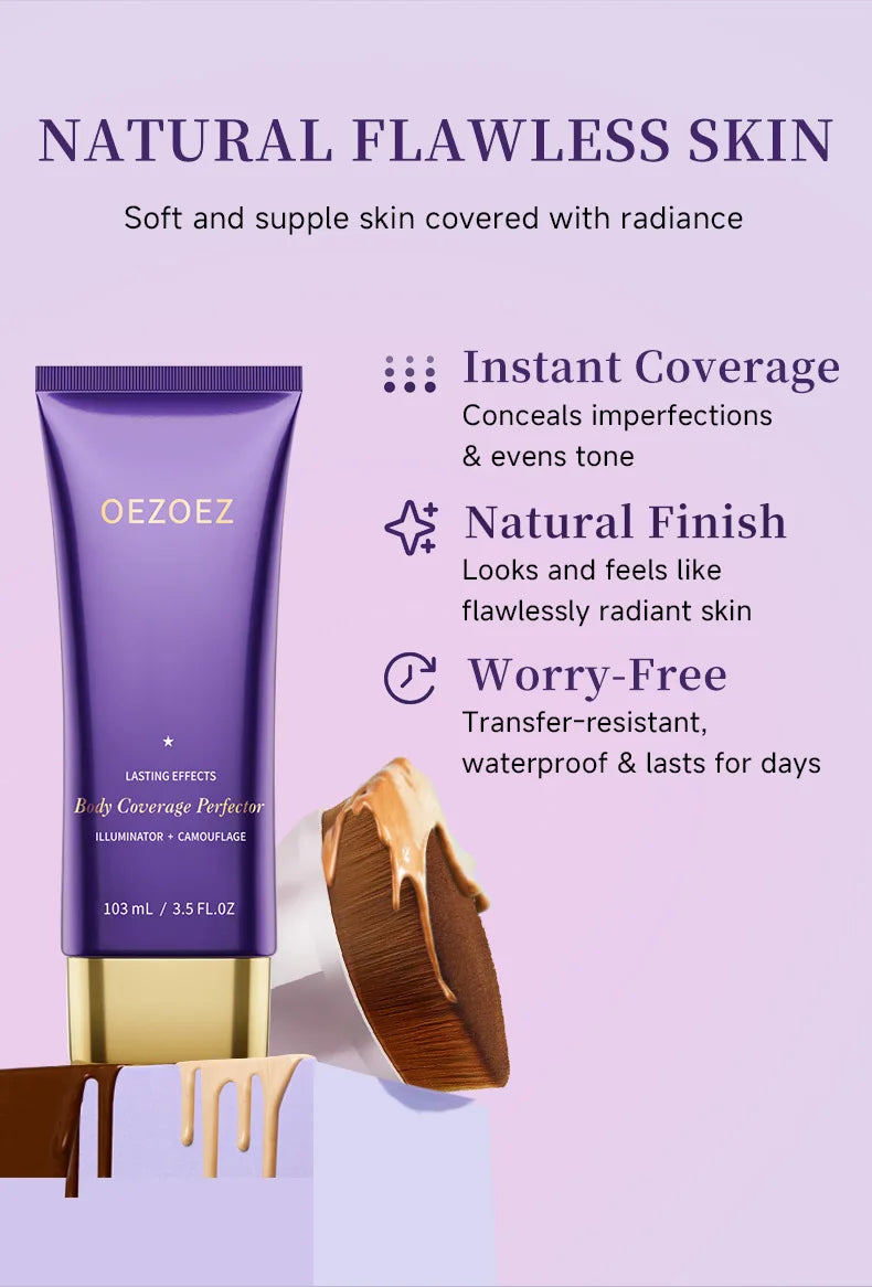 Body Coverage Perfector+ Buffer Brush - Flawless Body Makeup, Concealer for Scars, Spots, Veins, Tattoos and More Blend Cosmetic